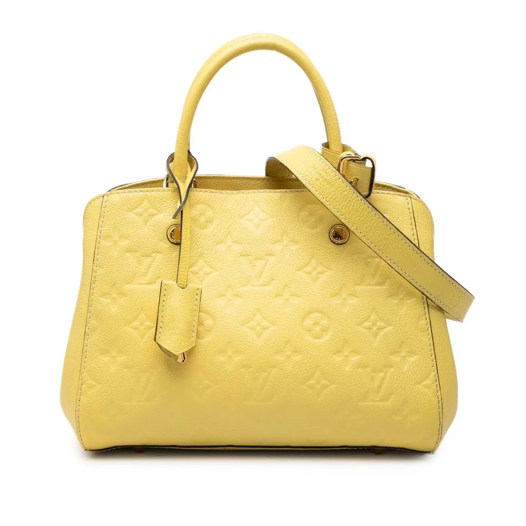 Louis Vuitton Monogram Empreinte Montaigne BB Yellow Leather Very good - Front View