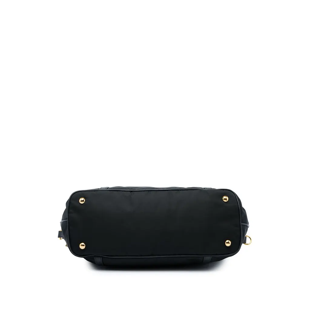 Prada Saffiano Trimmed Tessuto Zip Top Convertible Tote Black Very good - Inside View