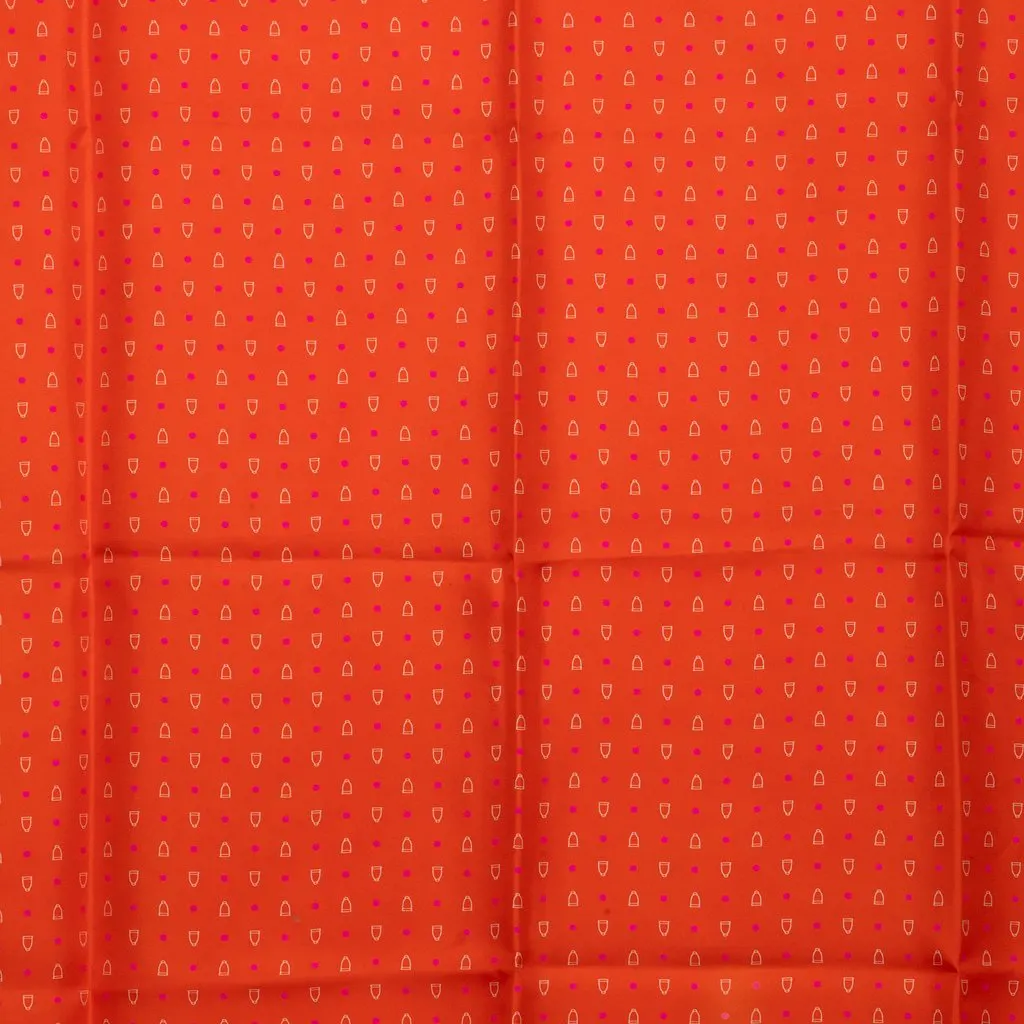 Hermès Equestrian Print Silk Scarf 90 Orange Silk Very good - Back View