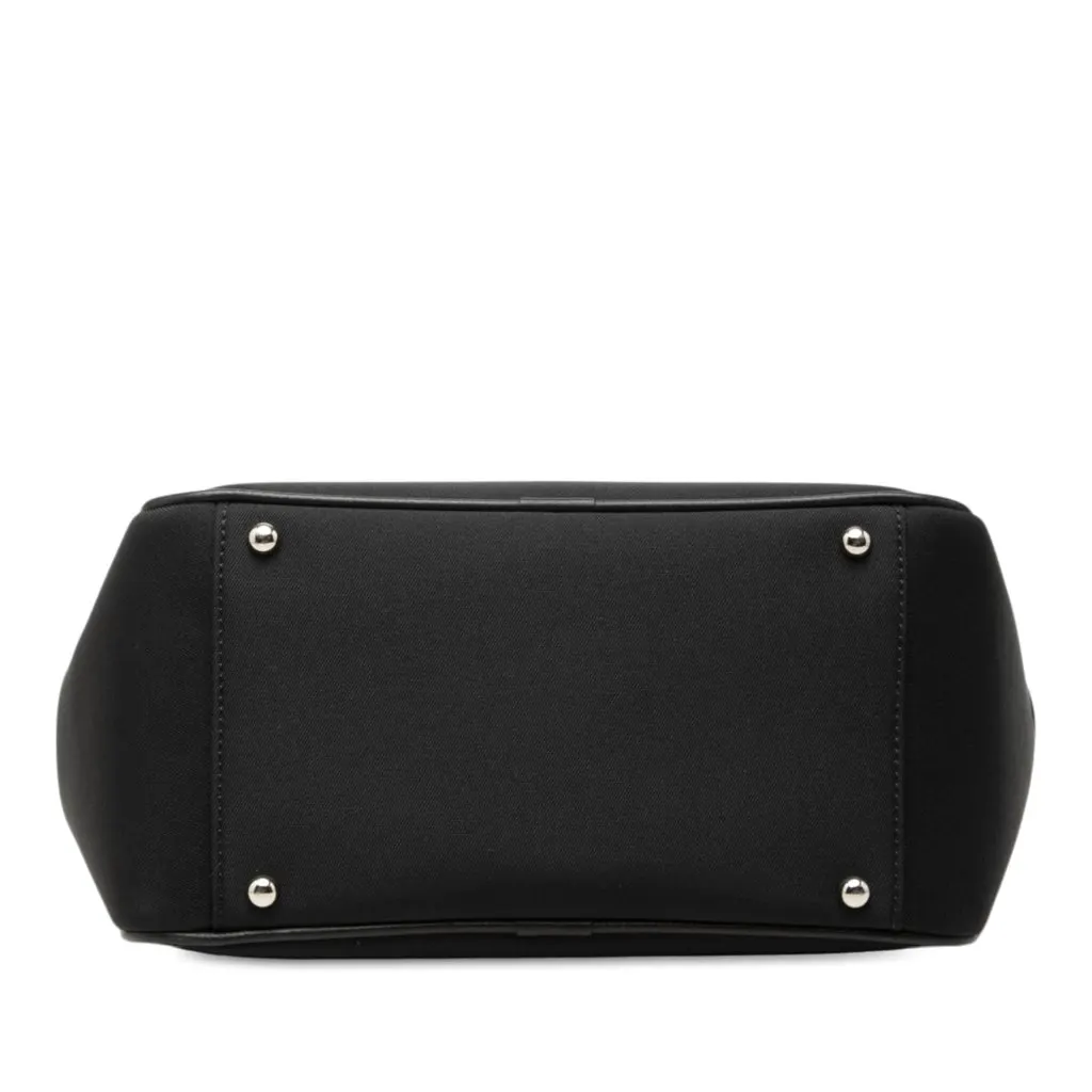 Burberry Nova Check Trimmed Nylon Handbag Black Polyamide Good - Inside View