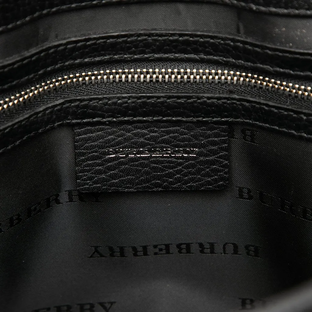 Burberry Nova Check Trimmed Nylon Handbag Black Polyamide Good - Box View