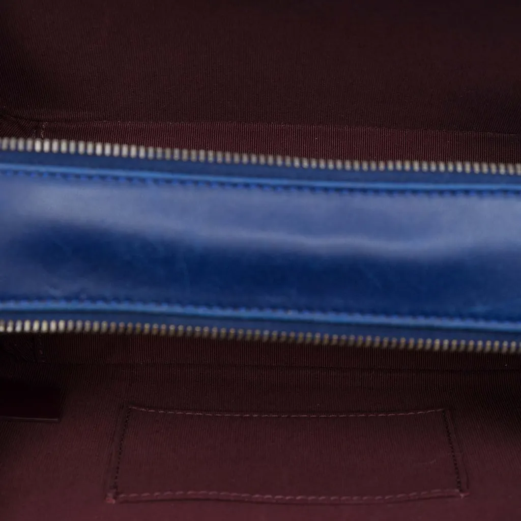 Chanel Small Quilted Lambskin Coco Boy Camera Bag Blue Leather Very good - Model View