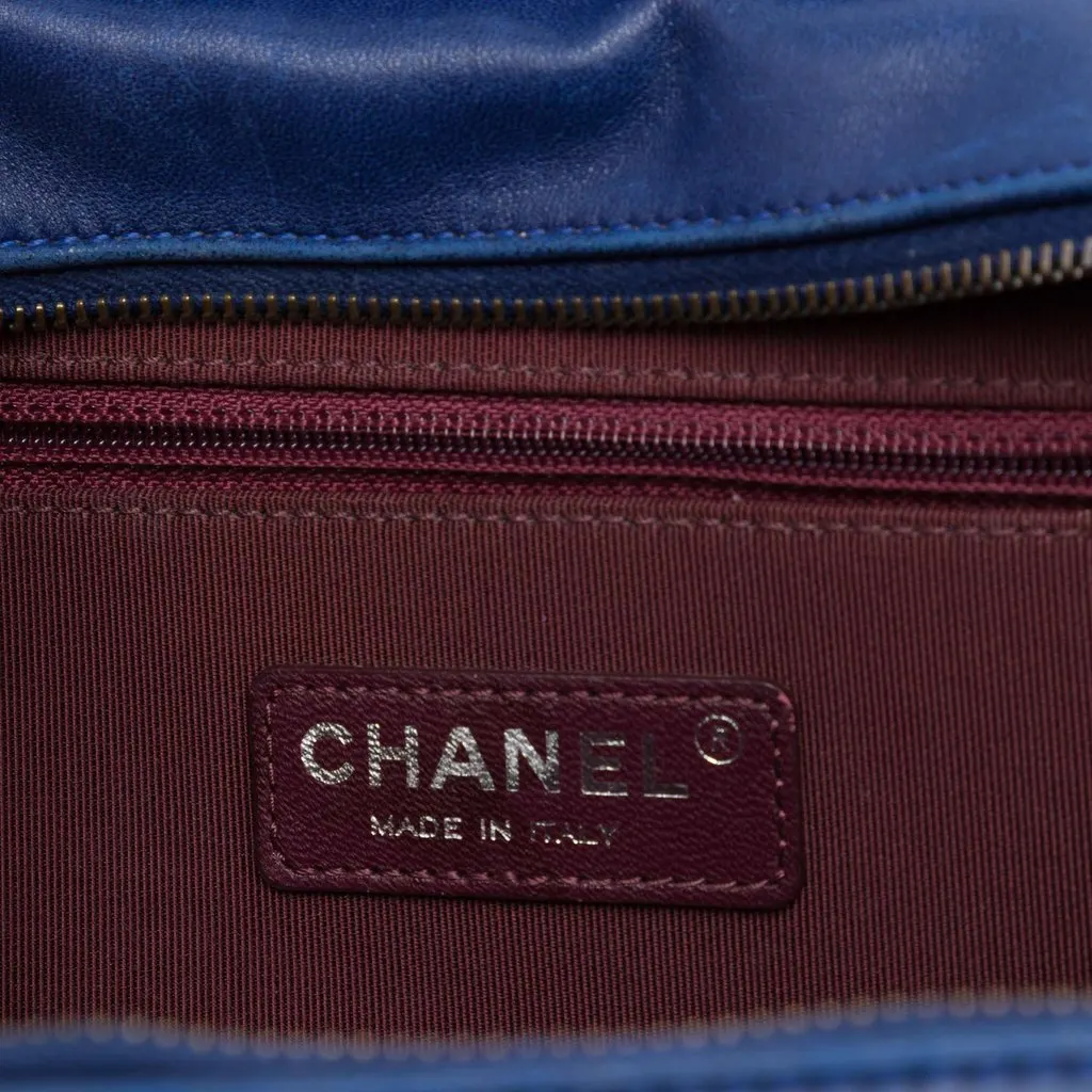 Chanel Small Quilted Lambskin Coco Boy Camera Bag Blue Leather Very good - Box View