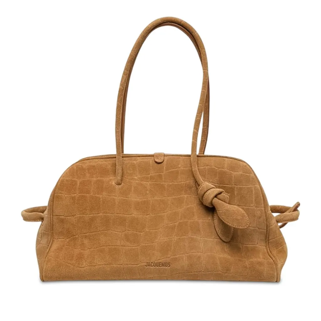 Jacquemus Croc Embossed Suede Le Turismo Bag Brown Suede Good - Front View