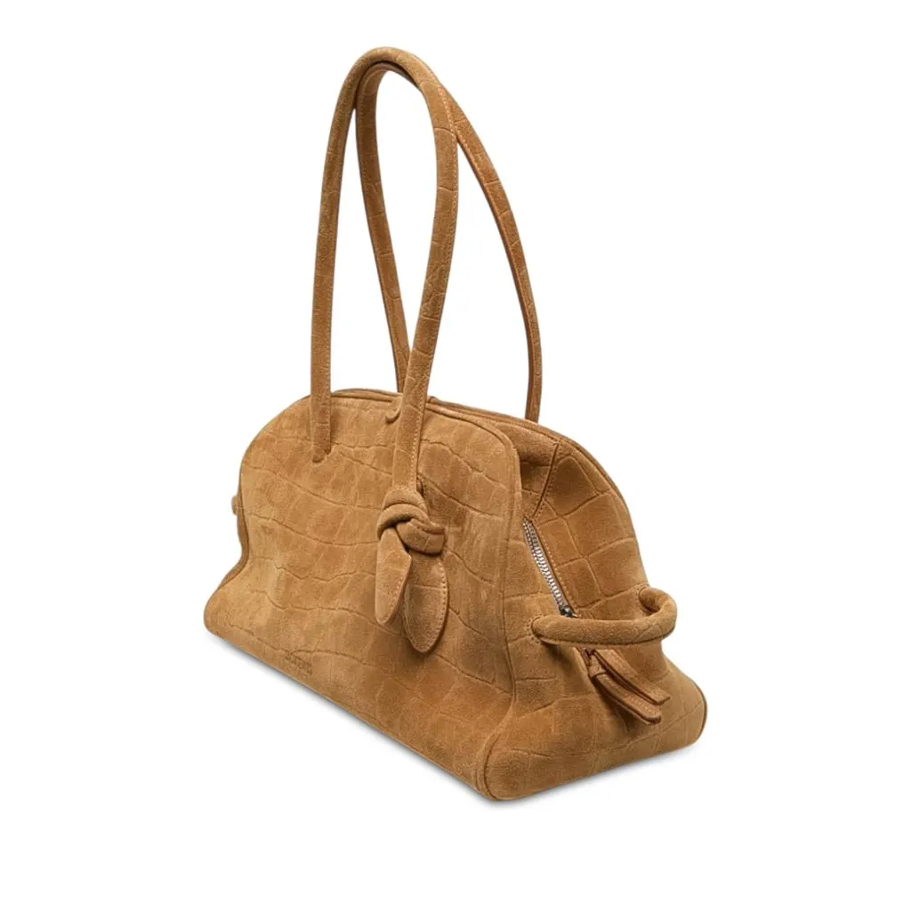 Jacquemus Croc Embossed Suede Le Turismo Bag Brown Suede Good - Back View