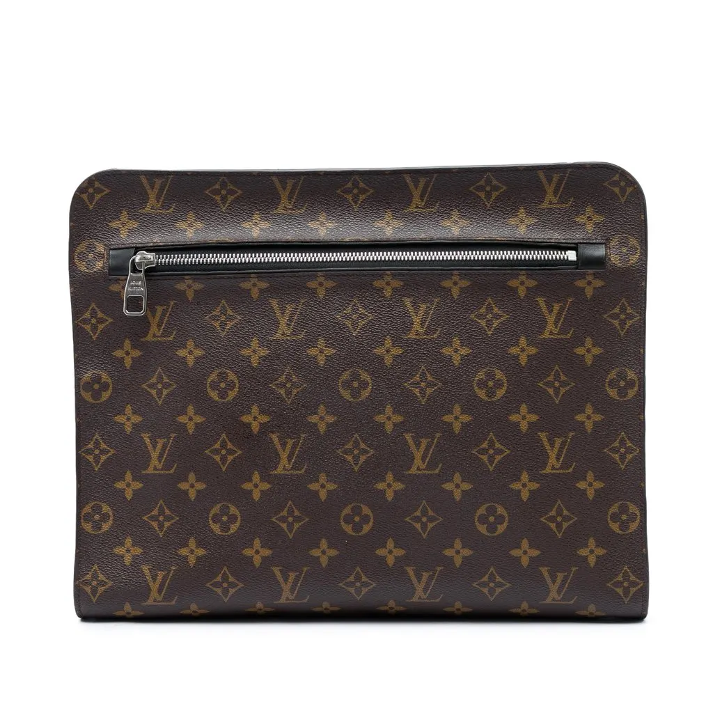 Louis Vuitton Monogram Macassar Portfolio Case Brown Very good - Front View