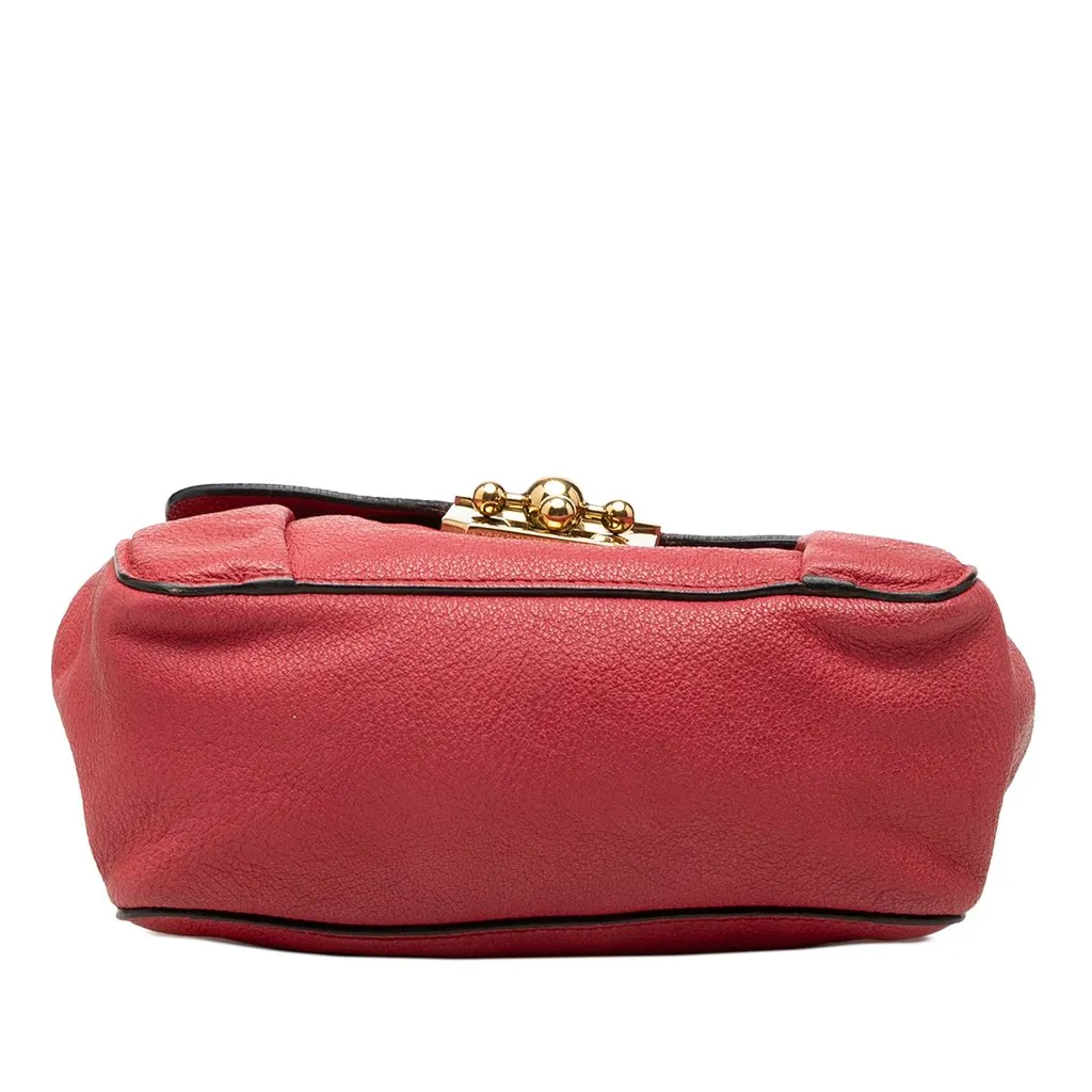 Chloé Small Grained Calfskin Elsie Crossbody Red Leather Good - Inside View