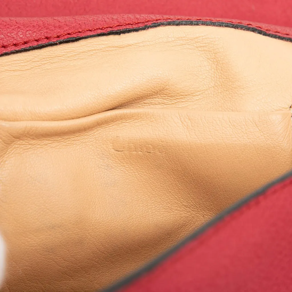 Chloé Small Grained Calfskin Elsie Crossbody Red Leather Good - Box View