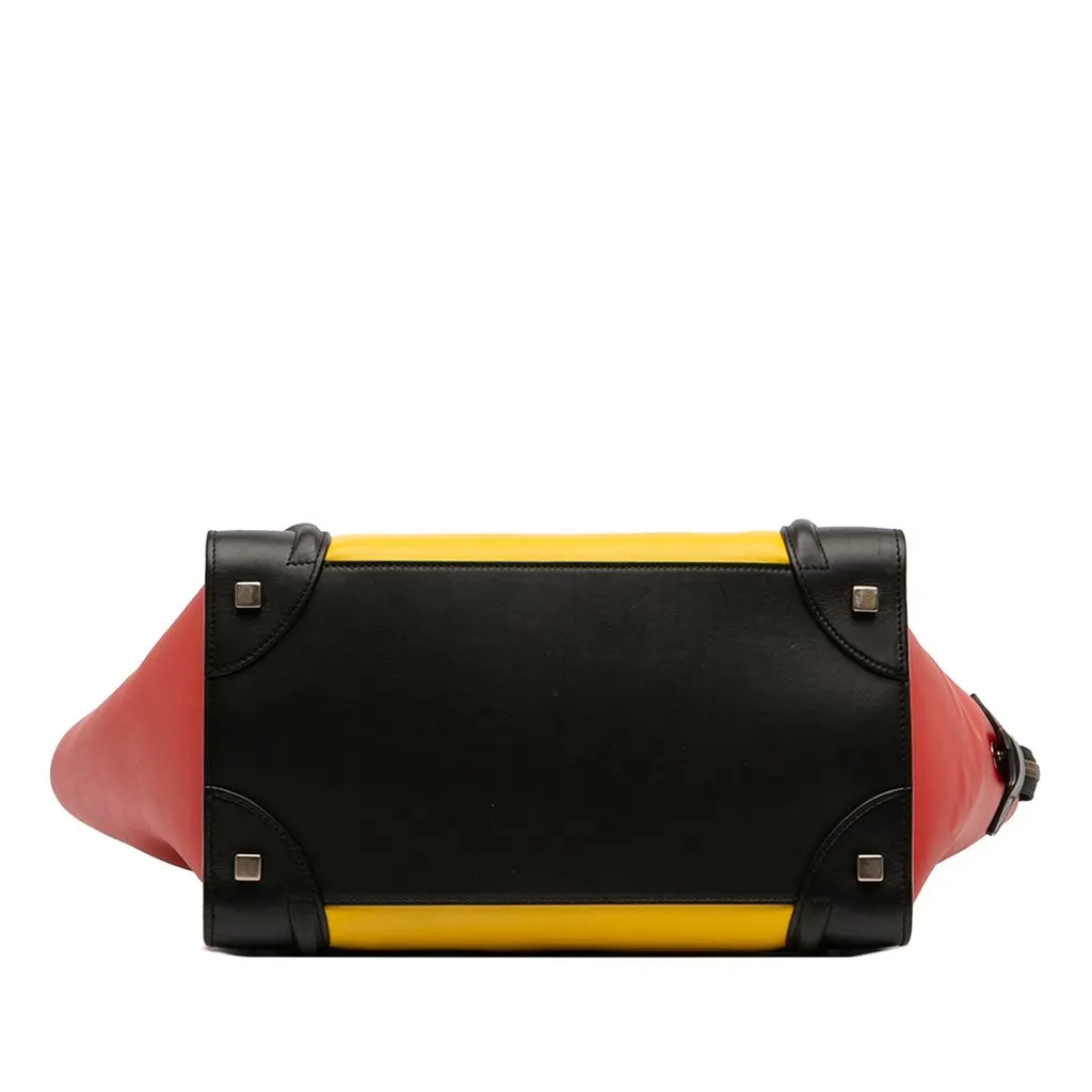 Celine Mini Tricolor Leather Luggage Tote Yellow Leather Very good - Inside View