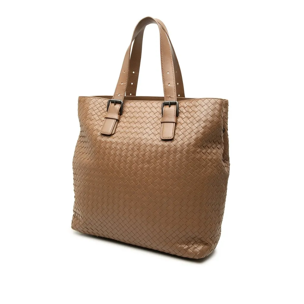 Bottega Veneta Nappa Intrecciato Belted Tote Brown Leather Very good - Back View