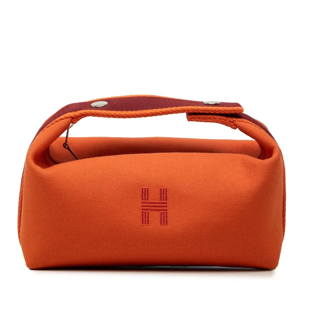 Hermès Small Toile Bride A Brac Case Orange Very good - Front View