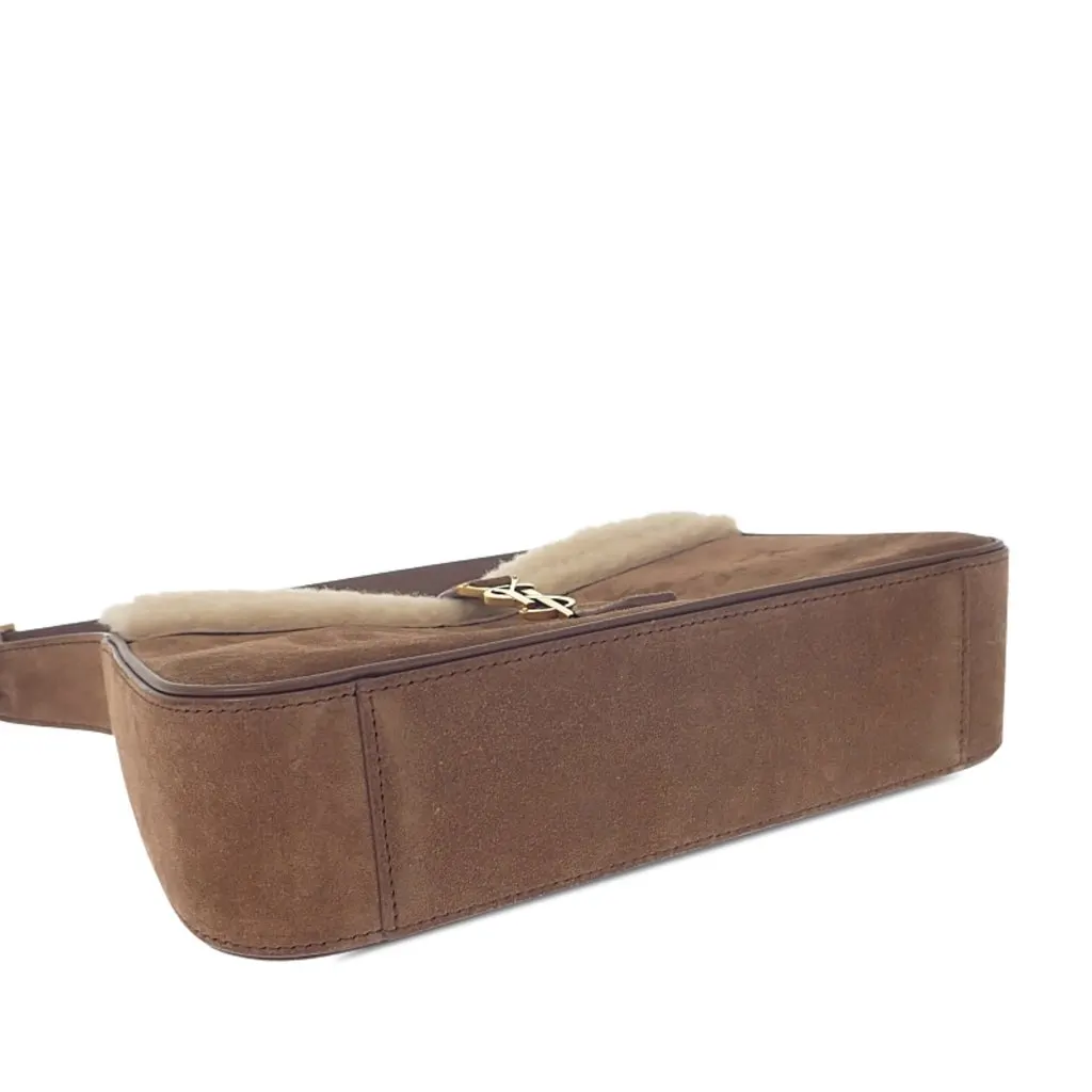 Saint Laurent Shearling Trimmed Suede Le 5 a 7 Brown Leather Very good - Inside View
