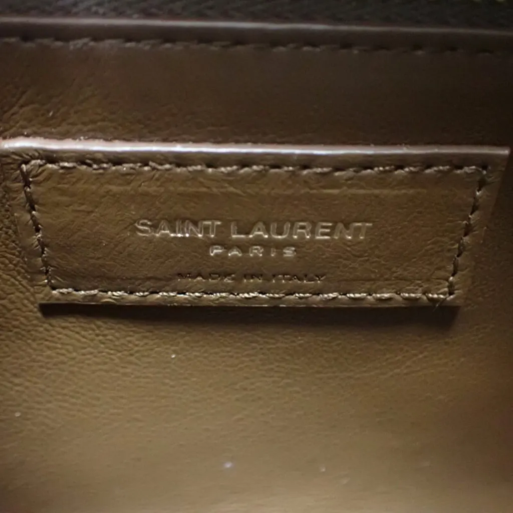 Saint Laurent Shearling Trimmed Suede Le 5 a 7 Brown Leather Very good - Box View