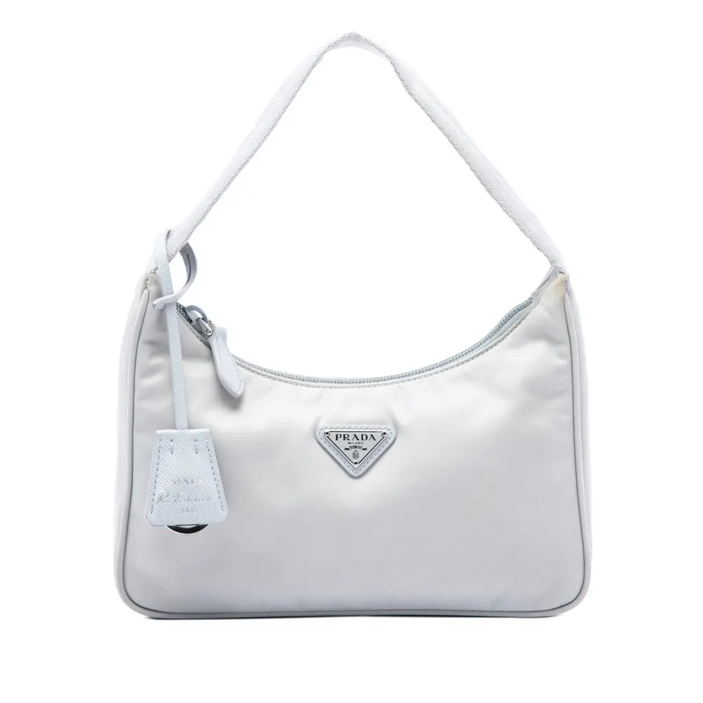 Prada Mini Tessuto Re Edition 2000 Shoulder Bag Grey Polyamide Very good - Front View