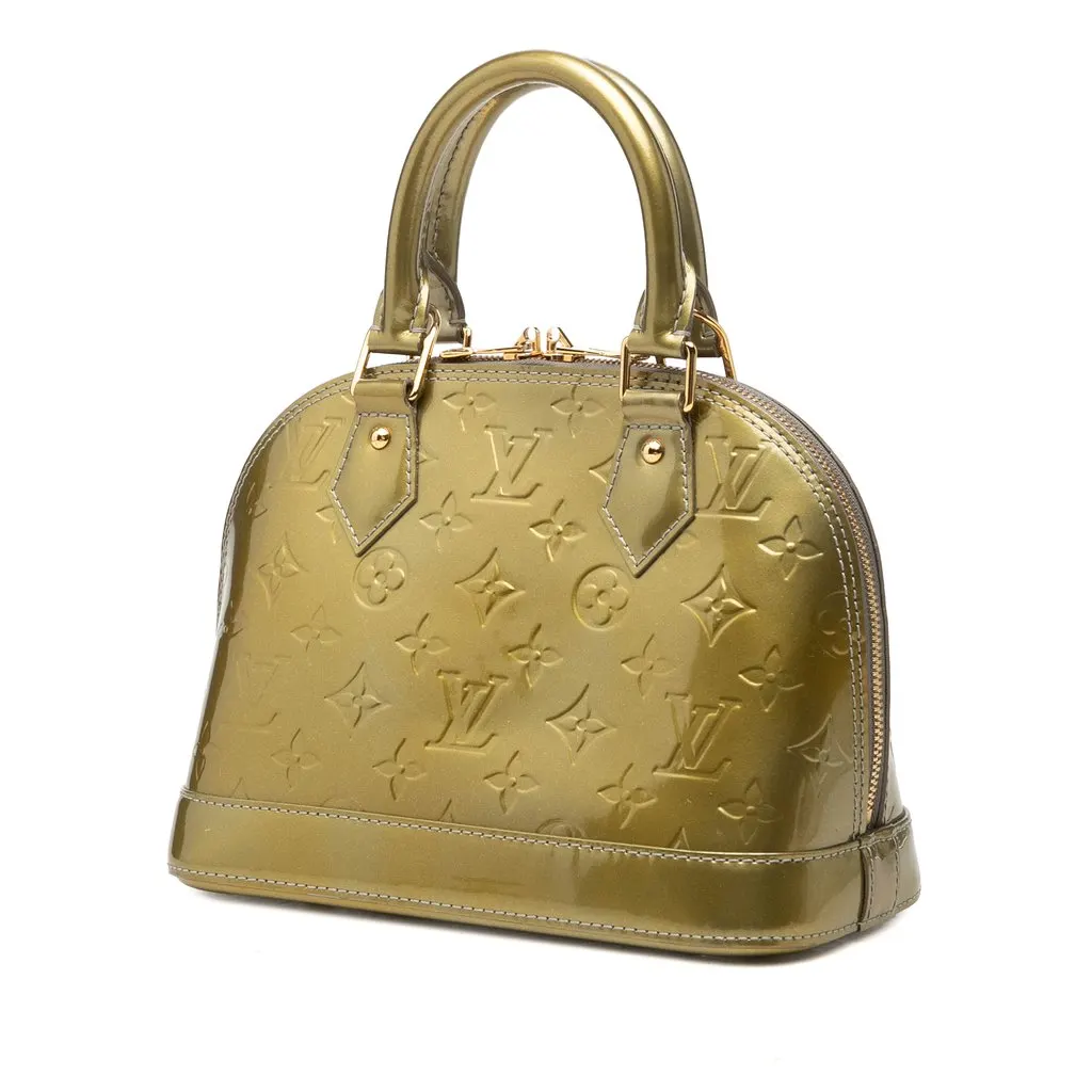 Louis Vuitton Monogram Vernis Alma BB Green Leather Very good - Back View