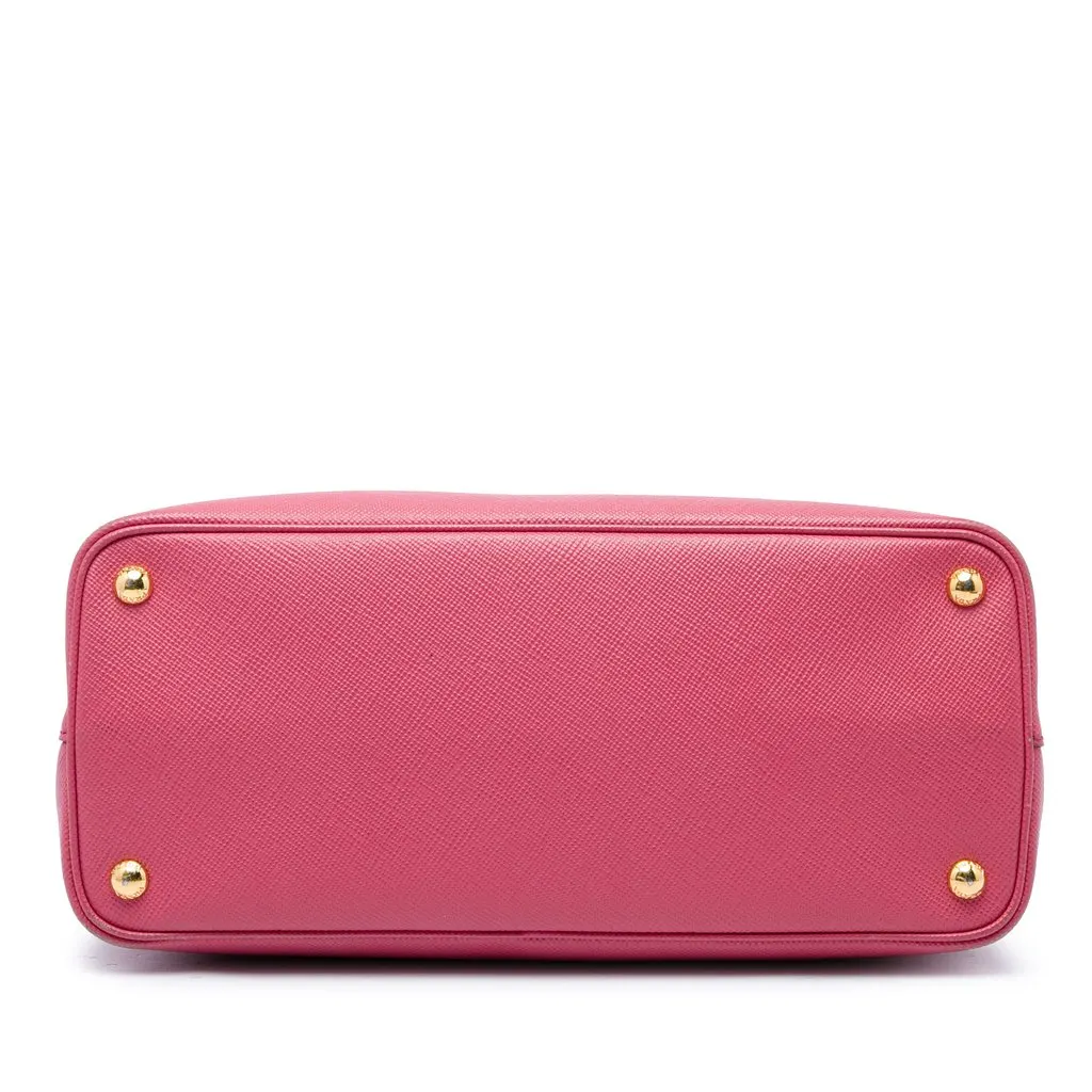 Prada Medium Saffiano Cuir Double Satchel Pink Leather Very good - Inside View