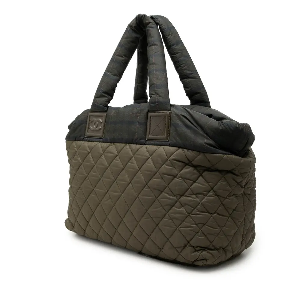 Chanel Medium Quilted Nylon Coco Cocoon Tote Brown Polyamide Good - Back View