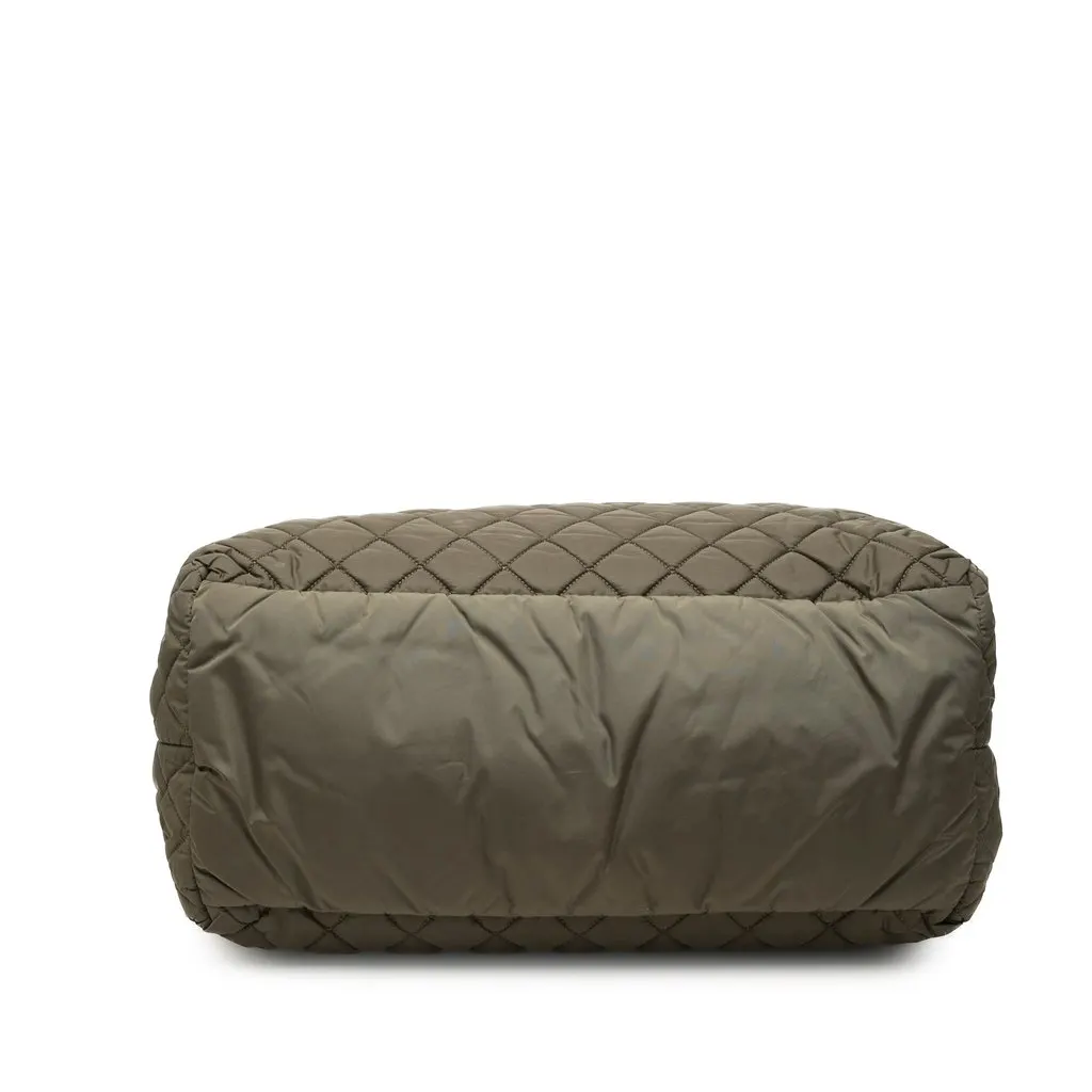 Chanel Medium Quilted Nylon Coco Cocoon Tote Brown Polyamide Good - Inside View