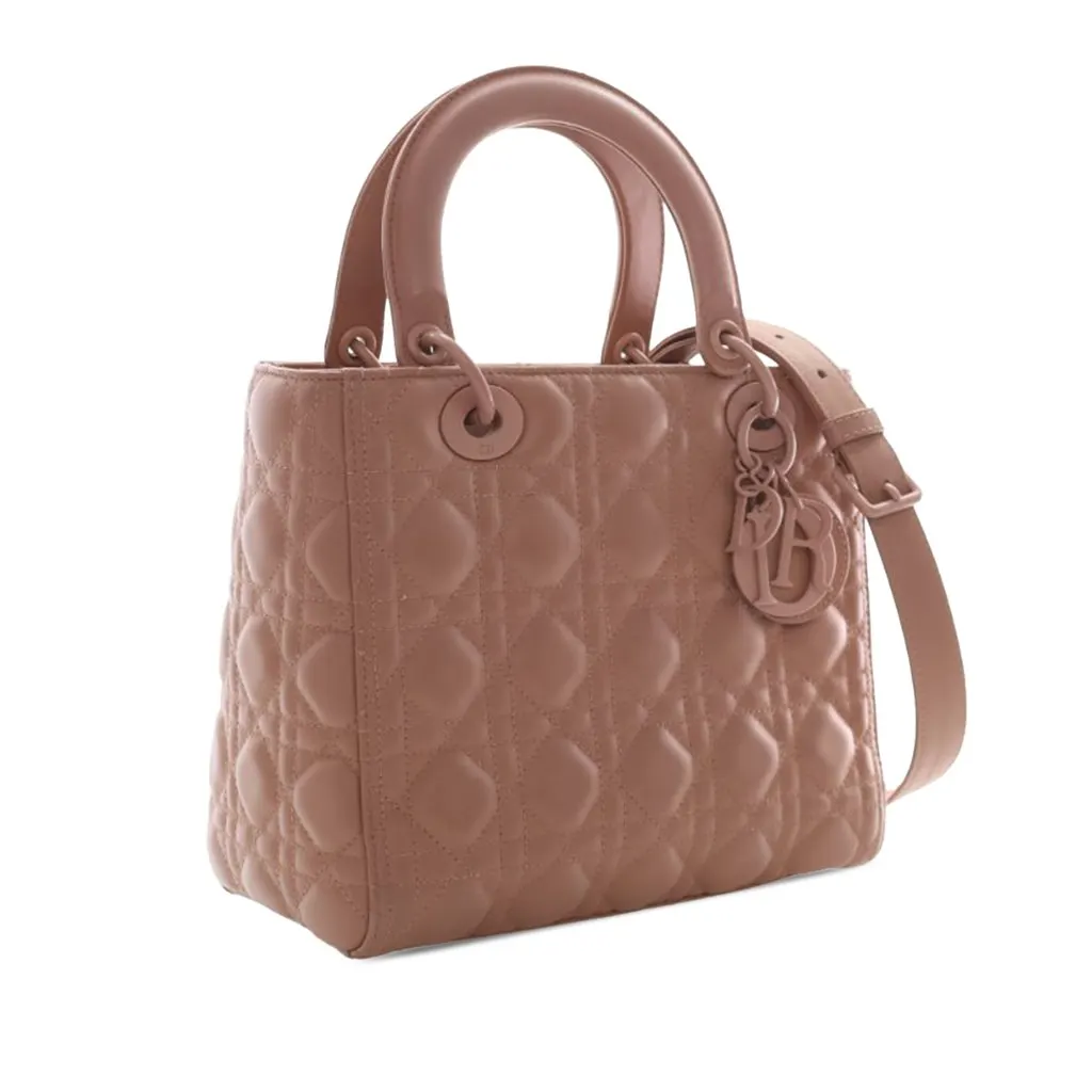 Dior Medium Ultra Matte Calfskin Cannage Lady Dior Brown Leather Very good - Back View