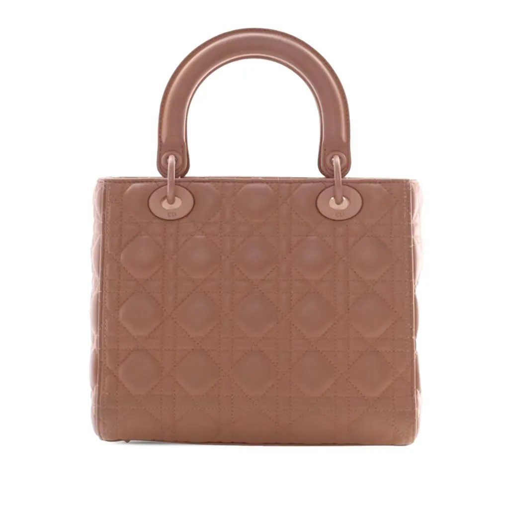 Dior Medium Ultra Matte Calfskin Cannage Lady Dior Brown Leather Very good - Inside View
