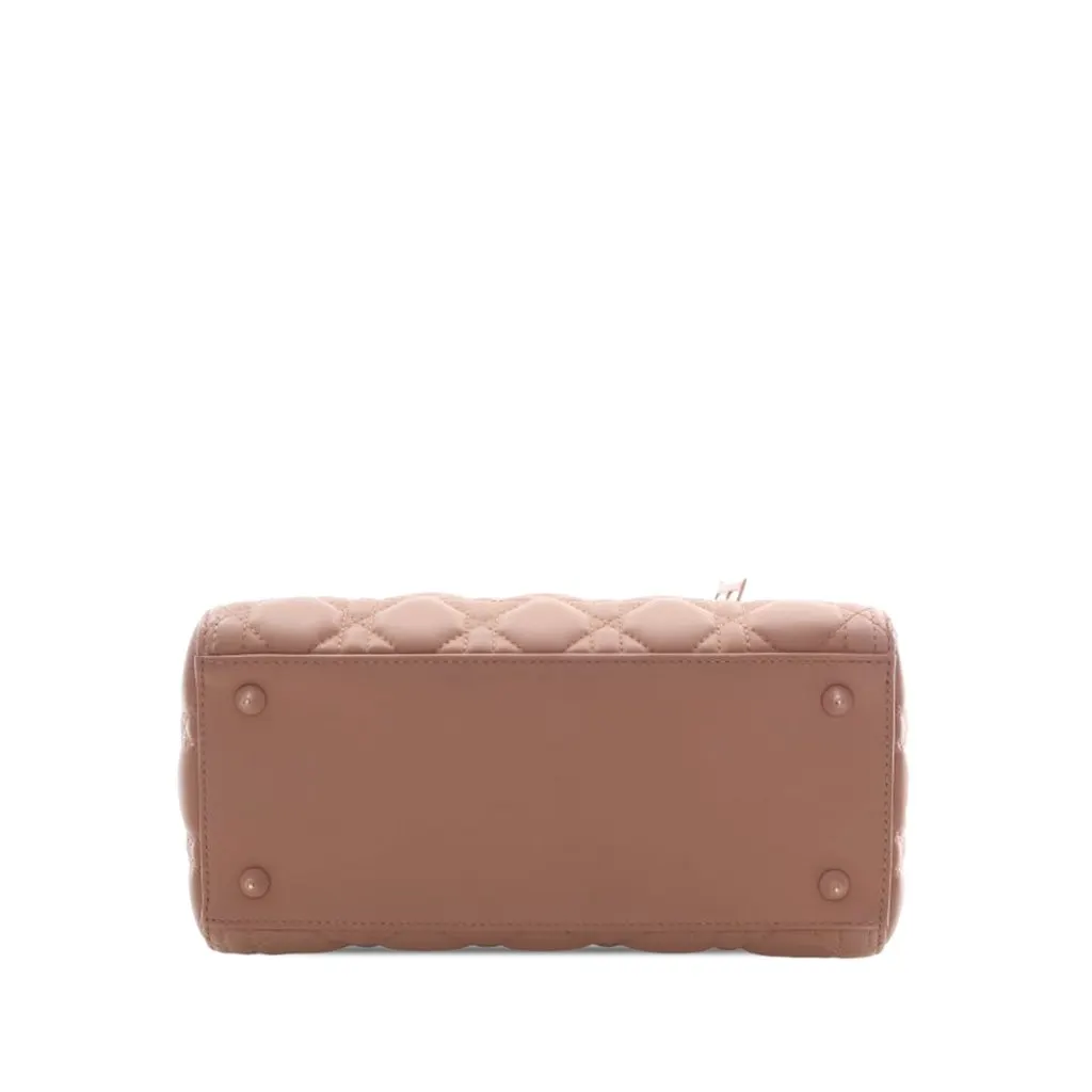 Dior Medium Ultra Matte Calfskin Cannage Lady Dior Brown Leather Very good - Model View