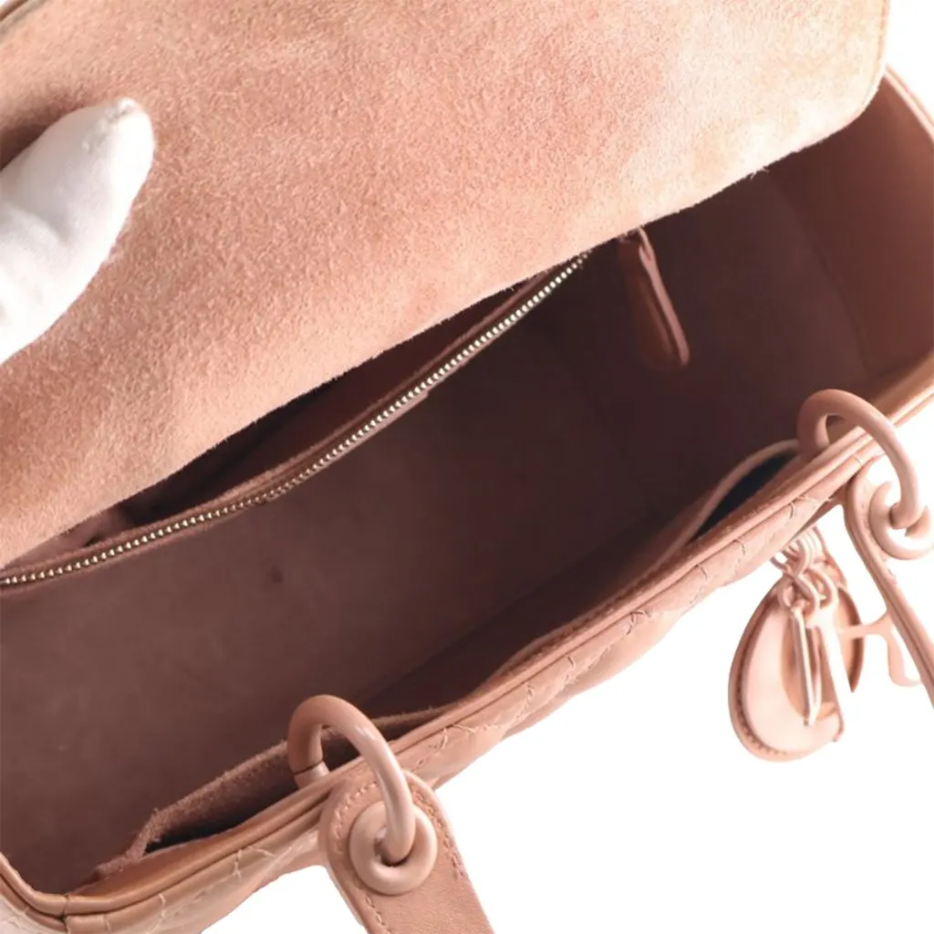 Dior Medium Ultra Matte Calfskin Cannage Lady Dior Brown Leather Very good - Box View