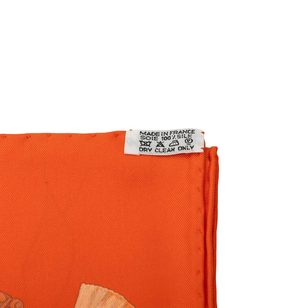 Hermès Ferronnerie Silk Scarf 90 Orange Silk Very good - Inside View