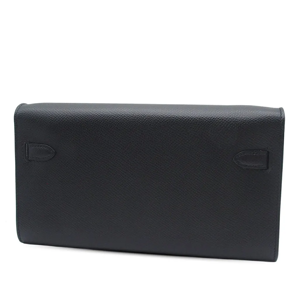Hermès Epsom Kelly To Go Wallet Black Leather Very good - Back View