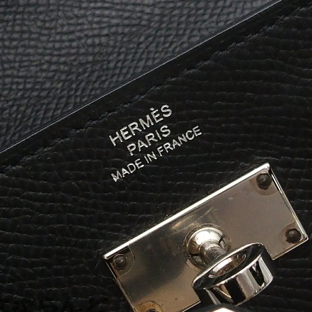 Hermès Epsom Kelly To Go Wallet Black Leather Very good - Box View
