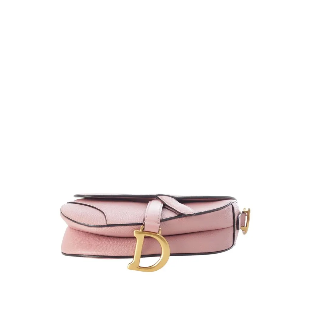 Dior Mini Grained Calfskin Saddle Bag Pink Leather Very good - Inside View