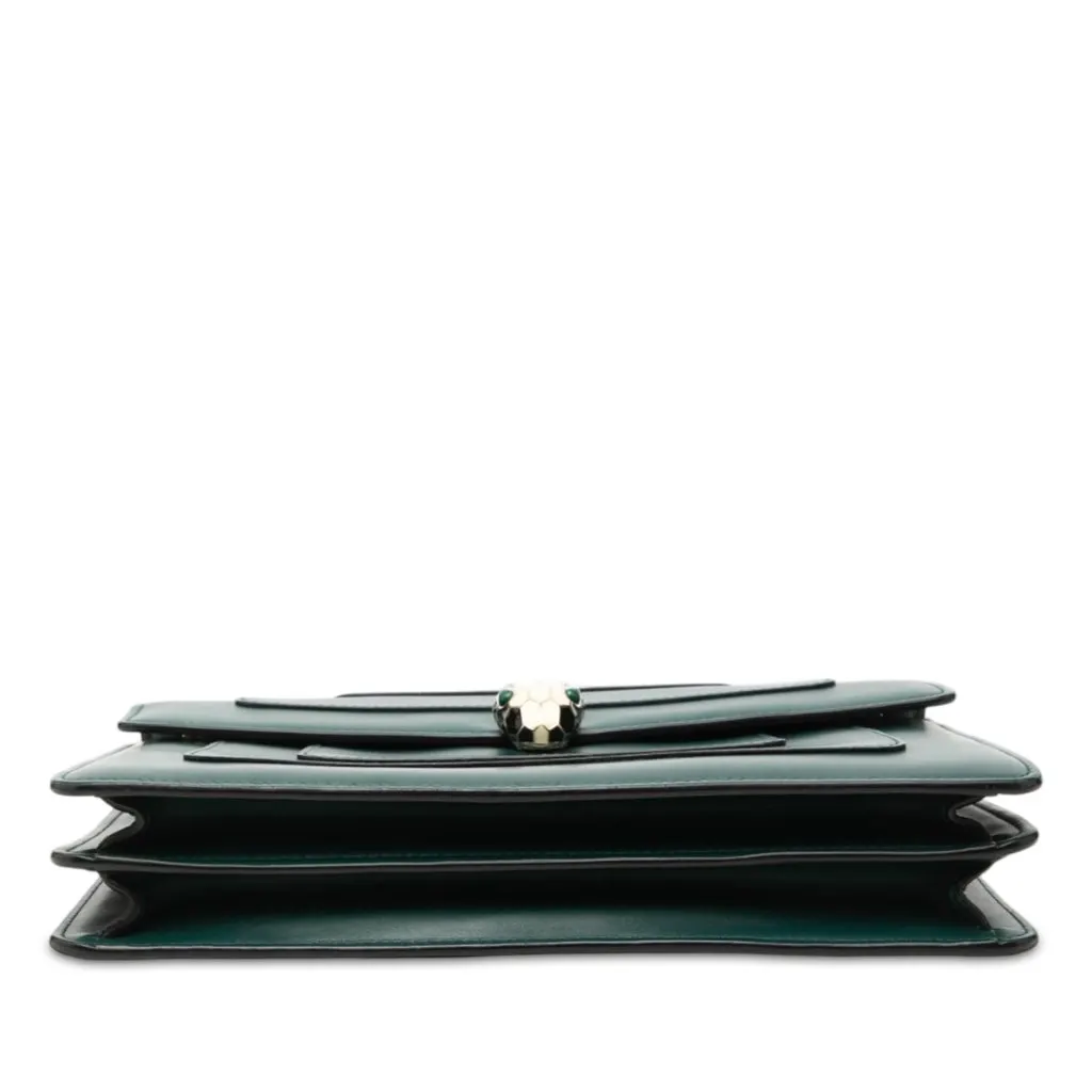 Bvlgari Medium Calfskin Serpenti Forever Shoulder Bag Green Leather Very good - Inside View