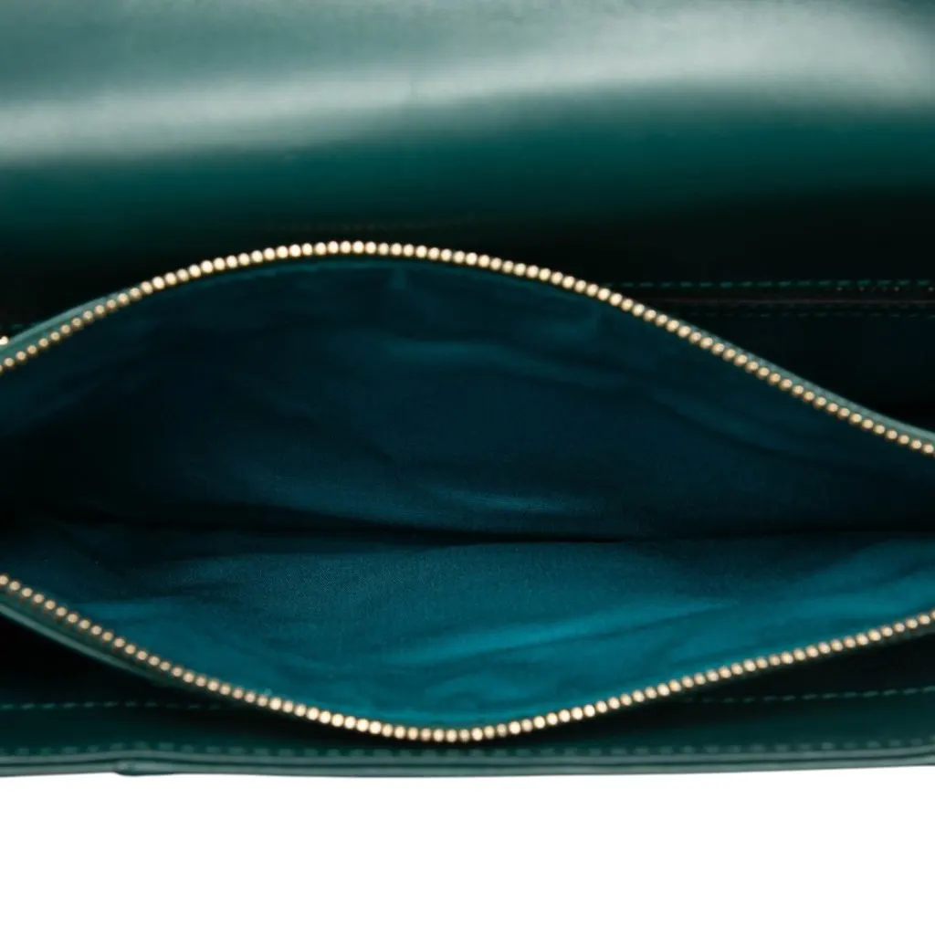 Bvlgari Medium Calfskin Serpenti Forever Shoulder Bag Green Leather Very good - Model View