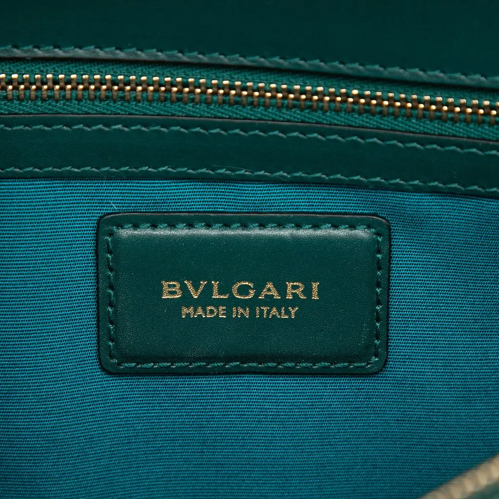Bvlgari Medium Calfskin Serpenti Forever Shoulder Bag Green Leather Very good - Box View