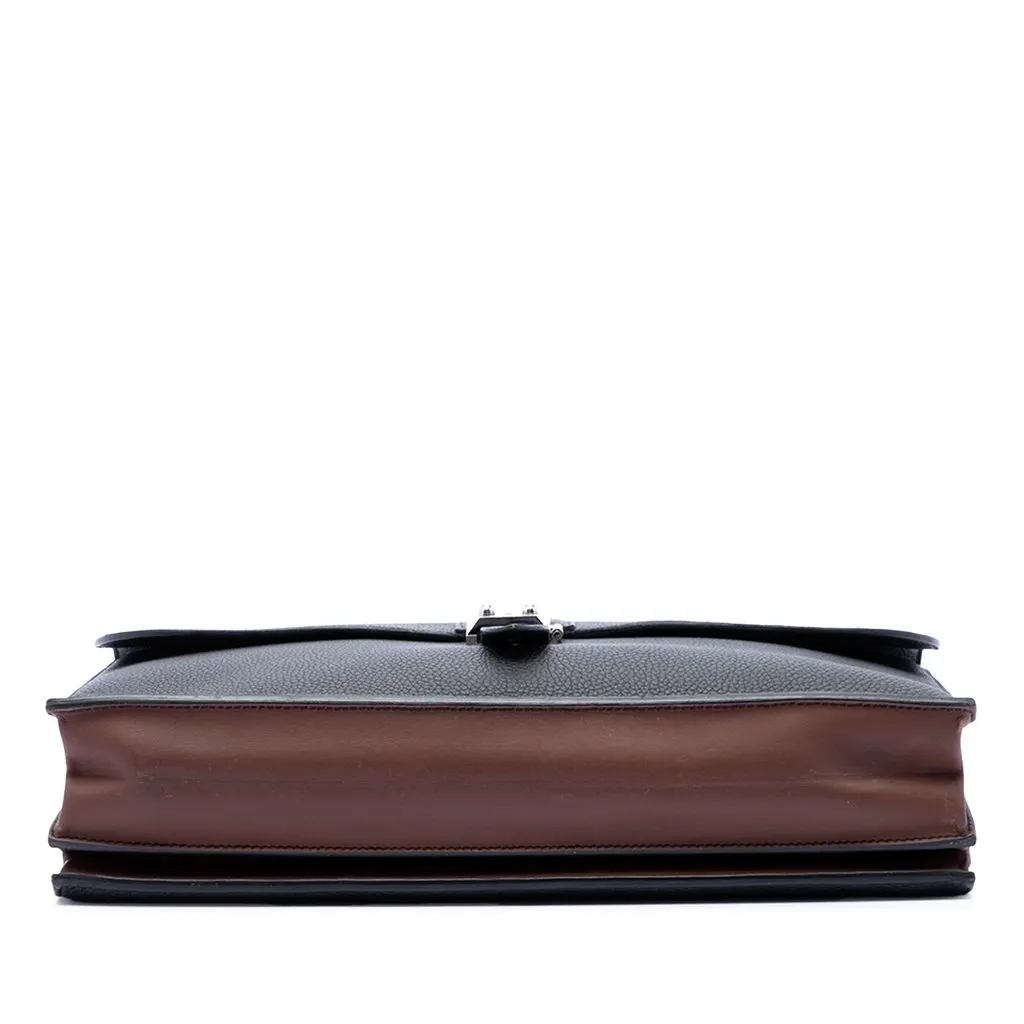 Hermès Togo and Swift Sac A Depeches Verso 38 Black Leather Very good - Inside View