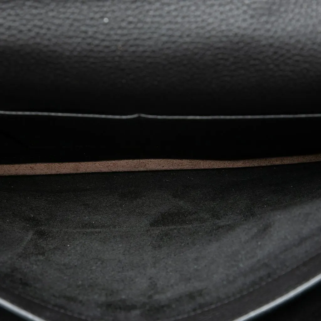 Hermès Togo and Swift Sac A Depeches Verso 38 Black Leather Very good - Model View