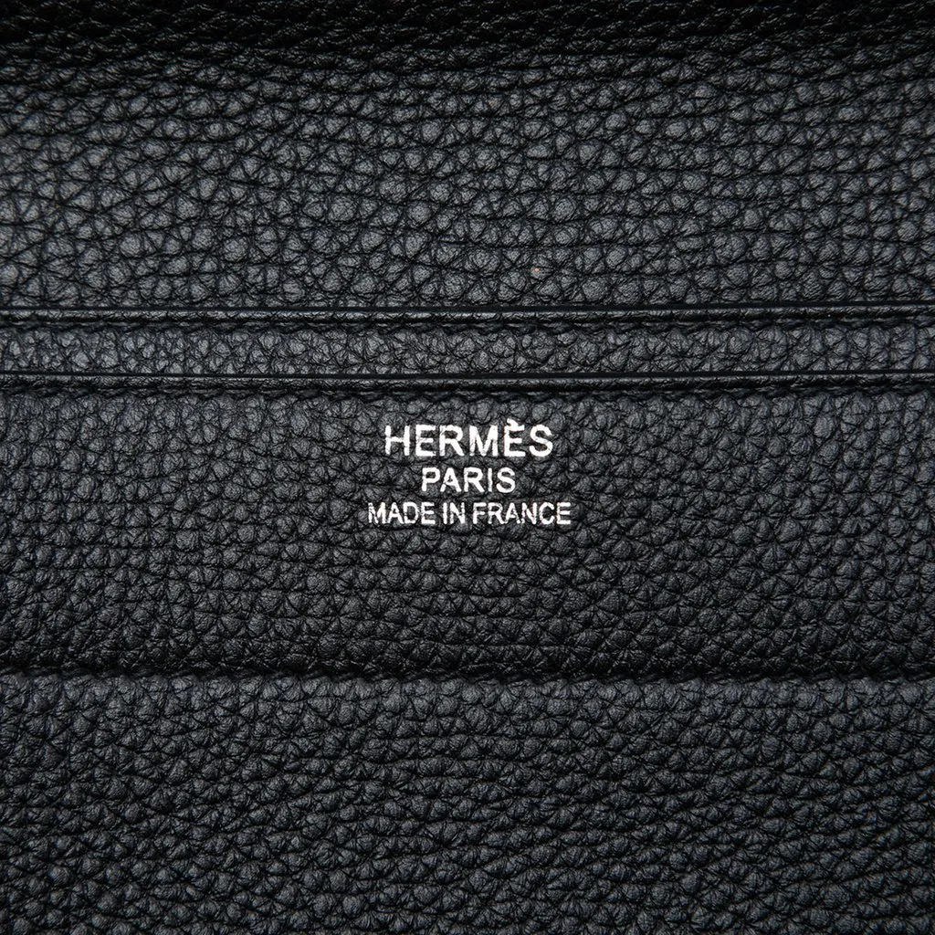 Hermès Togo and Swift Sac A Depeches Verso 38 Black Leather Very good - Box View