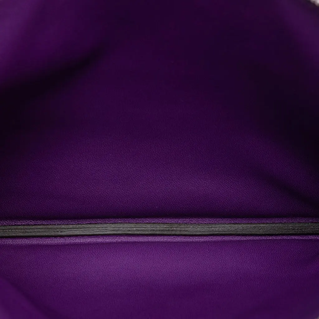 Hermès Clemence Flat Pouch Purple Leather Very good - Model View