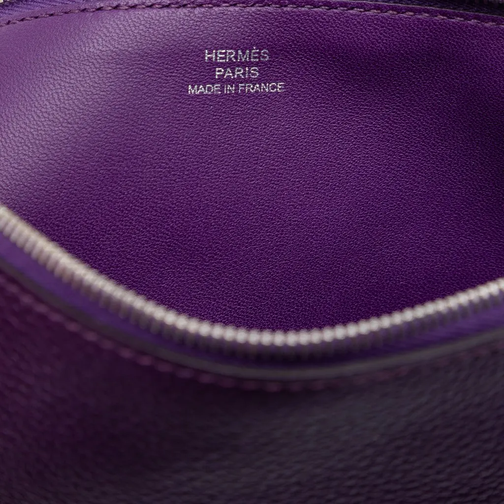 Hermès Clemence Flat Pouch Purple Leather Very good - Box View