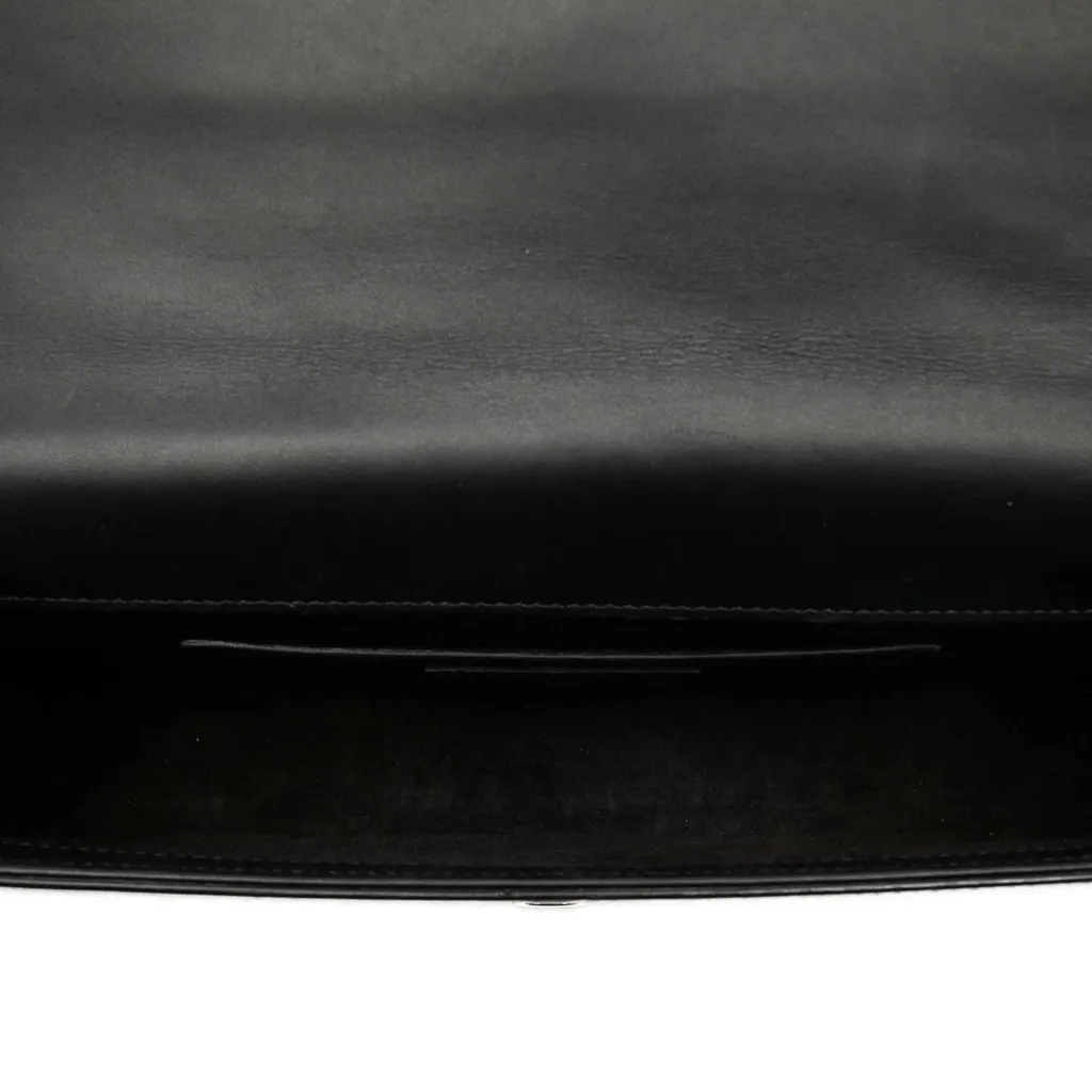Saint Laurent Smooth Calfskin Cassandre Tassel Clutch Black Leather Very good - Model View