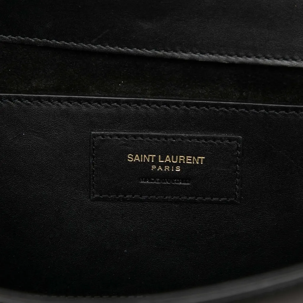 Saint Laurent Smooth Calfskin Cassandre Tassel Clutch Black Leather Very good - Box View