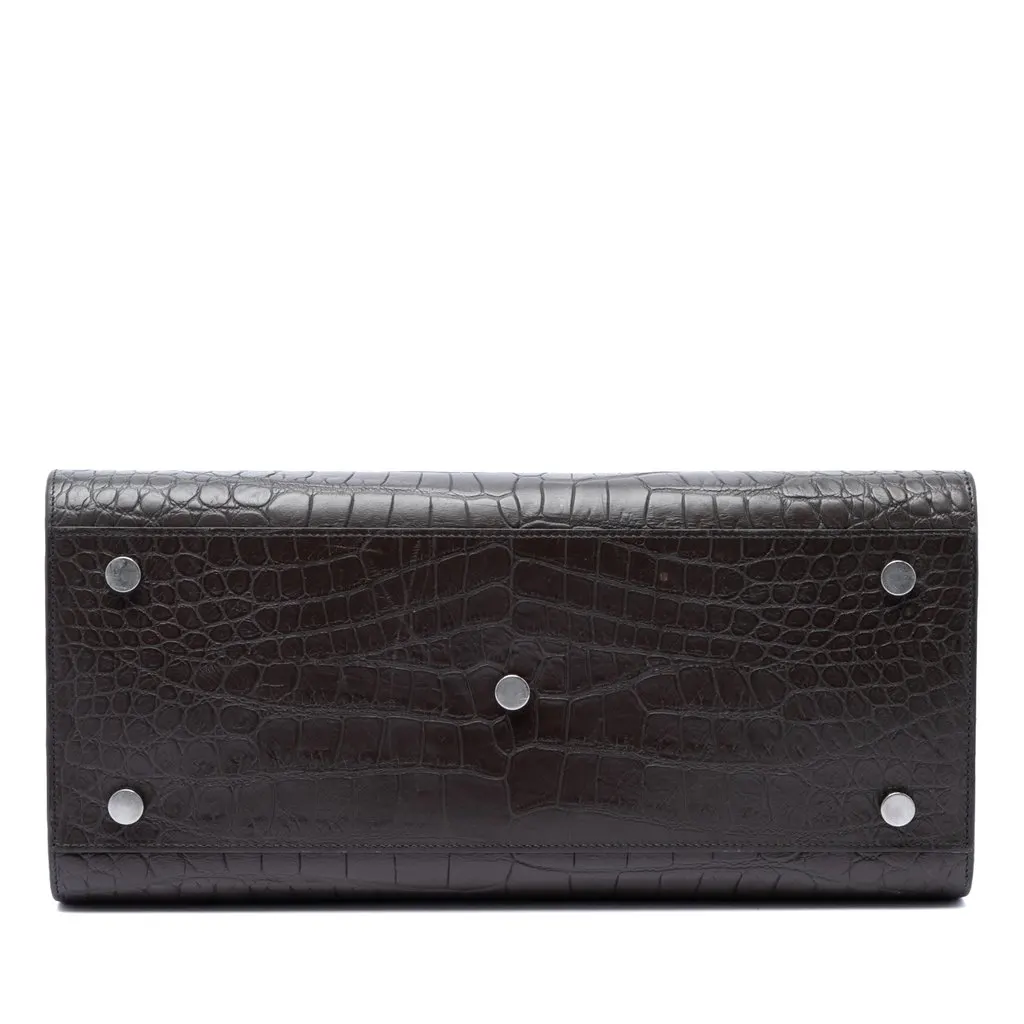 Saint Laurent Small Croc Embossed Leather Sac De Jour Satchel Brown Leather Very good - Inside View