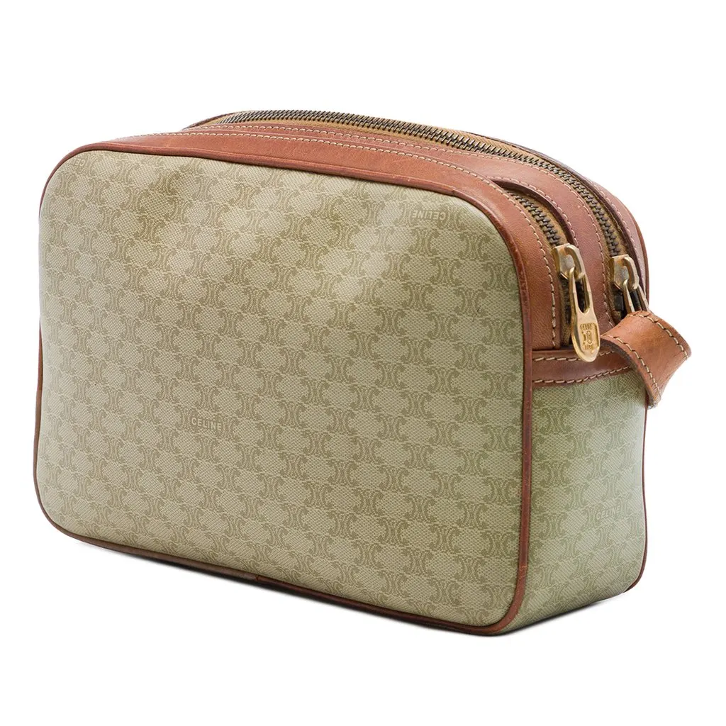 Celine Macadam Coated Canvas Crossbody Beige Very good - Back View