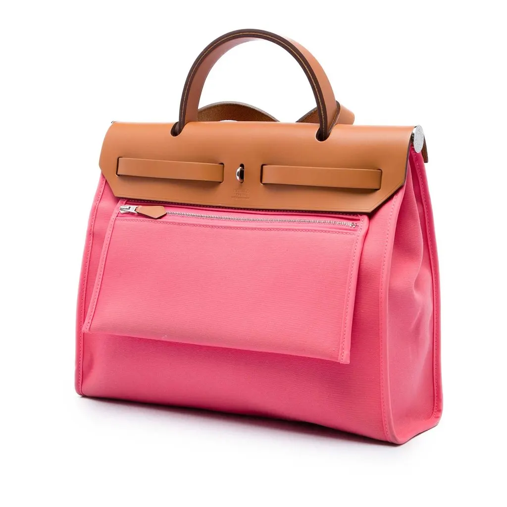 Hermès Toile Herbag Zip 31 Pink Very good - Back View