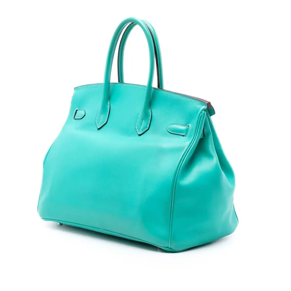 Hermès Swift Birkin Retourne 35 Blue Leather Very good - Back View