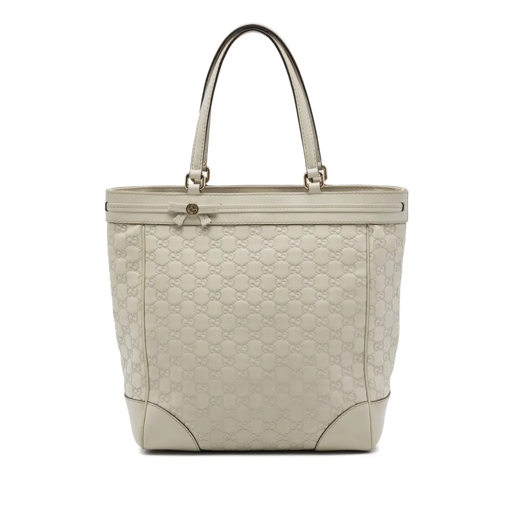 Gucci Guccissima Mayfair Tote White Leather Very good - Front View
