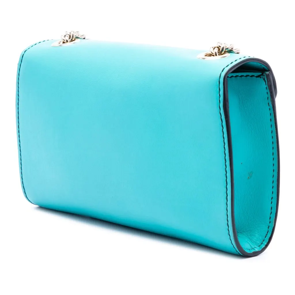 Gucci Small Calfskin Emily Crossbody Blue Leather Very good - Back View