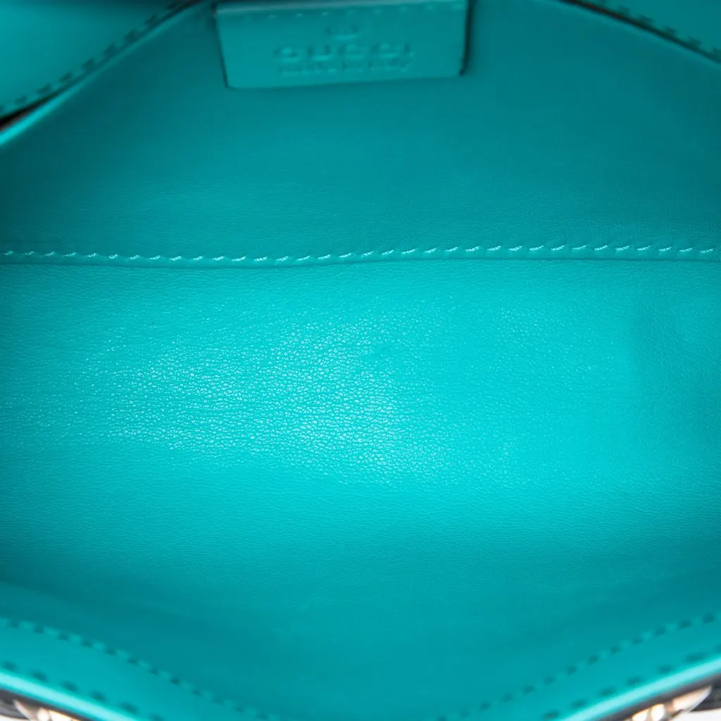Gucci Small Calfskin Emily Crossbody Blue Leather Very good - Model View