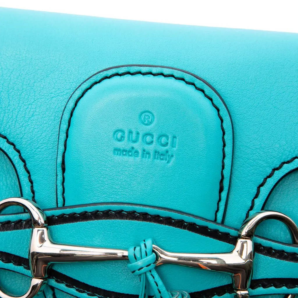 Gucci Small Calfskin Emily Crossbody Blue Leather Very good - Box View