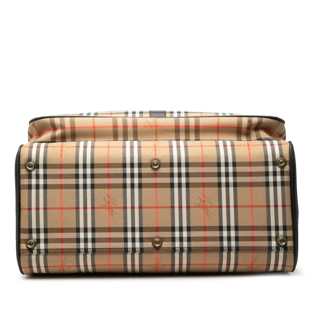 Burberry Haymarket Check Canvas Travel Bag Beige Canvas Very good - Inside View