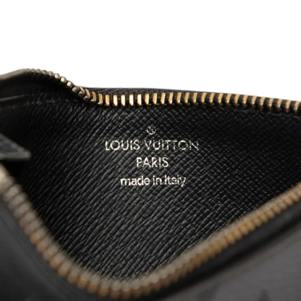 Louis Vuitton Monogram Eclipse Reverse Taigarama Coin Card Holder Black Canvas Good - Box View